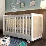 Berço Mini Cama Com Capitône Retrô 100% Mdf Branco/corino Bege - Imagem 5