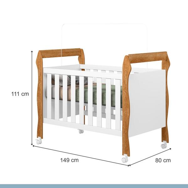 Berço Mini Cama Soninho 3 Em 1 Tigus Baby Amadeirado - Imagem 9