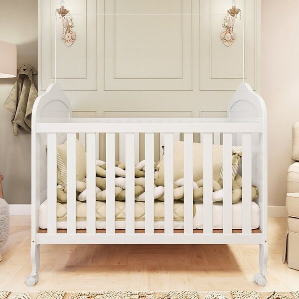 Berço Minicama 3 Em 1 Com Capitonê 100% Mdf Maya Espresso Móveis Branco Brilho/corino Branco - Imagem 5