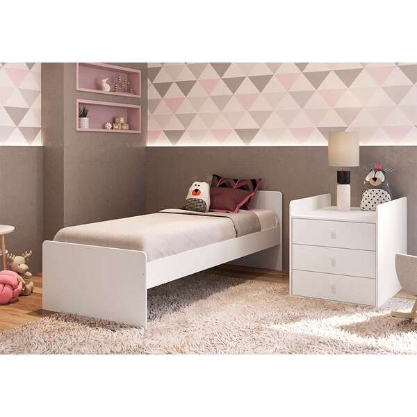 Berço Multifuncional Cama Com Cômoda Bb680 3 Gavetas Completa Móveis - Imagem 5