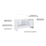Berço Multifuncional Cama Com Cômoda Bb680 3 Gavetas Completa Móveis - Imagem 2