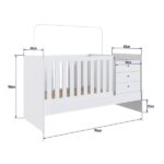 Berço Multifuncional Cama Com Cômoda Bb680 3 Gavetas Completa Móveis - Imagem 8