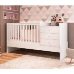 Berço Multifuncional Cama Com Cômoda Bb680 3 Gavetas Completa Móveis