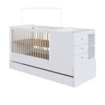 Berço Multifuncional Com Cama Auxiliar 3 Gavetas Branco - Imagem 8