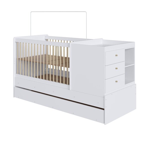Berço Multifuncional Com Cama Auxiliar 3 Gavetas Branco - Imagem 8