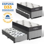 Cama Box + Colchão Ortobom De Espuma D33 Airtech 100 + Auxiliar De Espuma Unique Solteiro 88 cm - Imagem 7
