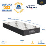 Cama Box + Colchão Ortobom De Espuma D33 Airtech 100 + Auxiliar De Espuma Unique Solteiro 88 cm - Imagem 5