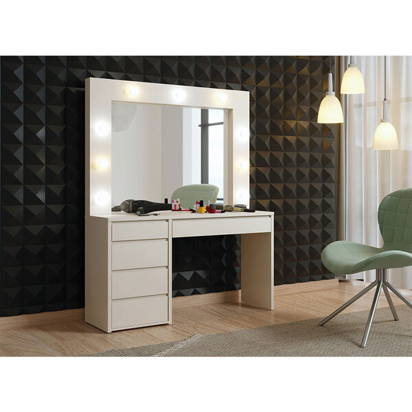 Camarim Anne 5 Gavetas 9 Lampadas Led Mavaular Off White - Imagem 4