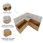 Canto Alemão Com Baú Liebe Veludo Viero - Imagem 3