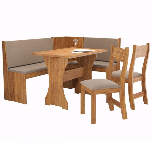 Canto Alemão Romeo 6 Lugares Mel/clay - Viero Móveis - Imagem 3