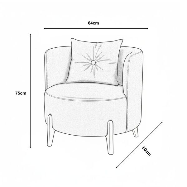 Conjunto 2 Poltronas + Sofá Curvo Orgânico Luna Boucle Off White Pés De Madeira - Montanaris Decor - Imagem 11