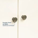 Conjunto Cama Casal, Guarda-roupa 6 Portas 2 Mesas De Cabeceira Ananda Cabecasa Madeiraoriginals Off White/mel - Imagem 8