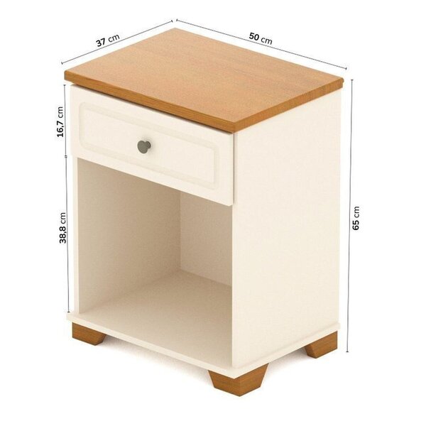 Conjunto Cama Casal, Guarda-roupa 6 Portas 2 Mesas De Cabeceira Ananda Cabecasa Madeiraoriginals Off White/mel - Imagem 6