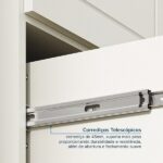 Conjunto Cama Casal, Guarda-roupa 6 Portas 2 Mesas De Cabeceira Ananda Cabecasa Madeiraoriginals Off White/mel - Imagem 2