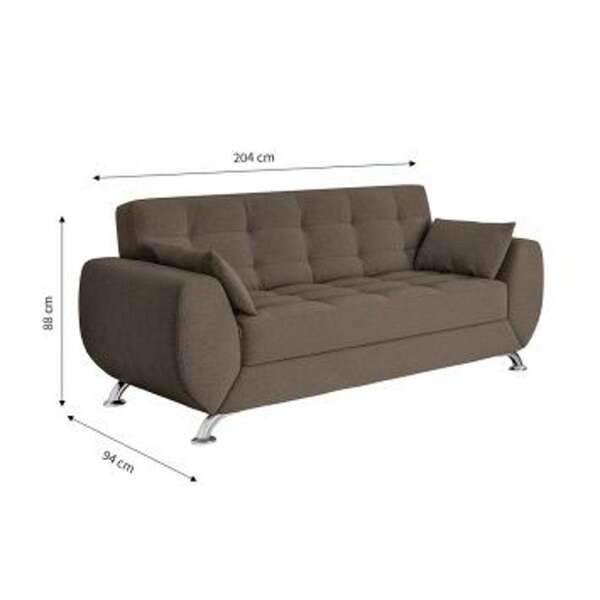 Conjunto De Sofá 2 E 3 Lugares Larissa Suede Castanho - Imagem 4