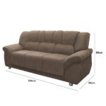 Conjunto Estofado 2 E 3 Lugares Cordoba Bege - Imagem 3