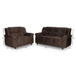 Conjunto Estofado 2 E 3 Lugares Cordoba Marrom - Imagem 9