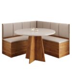 Conjunto Sala De Jantar Canto Alemão Com Baú Liebe Com Mesa Fin Veludo Viero