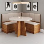 Conjunto Sala De Jantar Canto Alemão Com Baú Liebe Com Mesa Fin Veludo Viero - Imagem 6