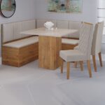 Conjunto Sala De Jantar Canto Alemão Com Baú Liebe Com Mesa Lord E 2 Cadeiras Bele Veludo Viero - Imagem 6