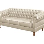 Conjunto Sofá Chesterfield 3 Lugares + 2 Poltronas Dom Pedro Bege - Imagem 4