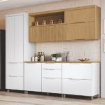 Cozinha 5 Peças 7 Portas 6 Gavetas Marquesa 100% Mdf Branco/nature