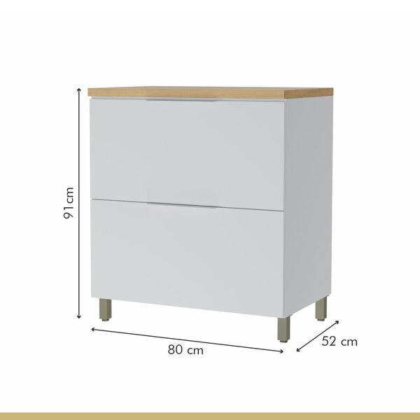 Cozinha 5 Peças 7 Portas 6 Gavetas Marquesa 100% Mdf Branco/nature - Imagem 4