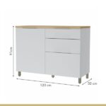 Cozinha 5 Peças 7 Portas 6 Gavetas Marquesa 100% Mdf Branco/nature - Imagem 5