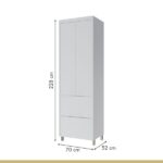 Cozinha 5 Peças 7 Portas 6 Gavetas Marquesa 100% Mdf Branco/nature - Imagem 3