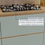 Cozinha 5 Peças 8 Portas 7 Gavetas Ripado Rainha 100% Mdf Nature/verde - Imagem 5