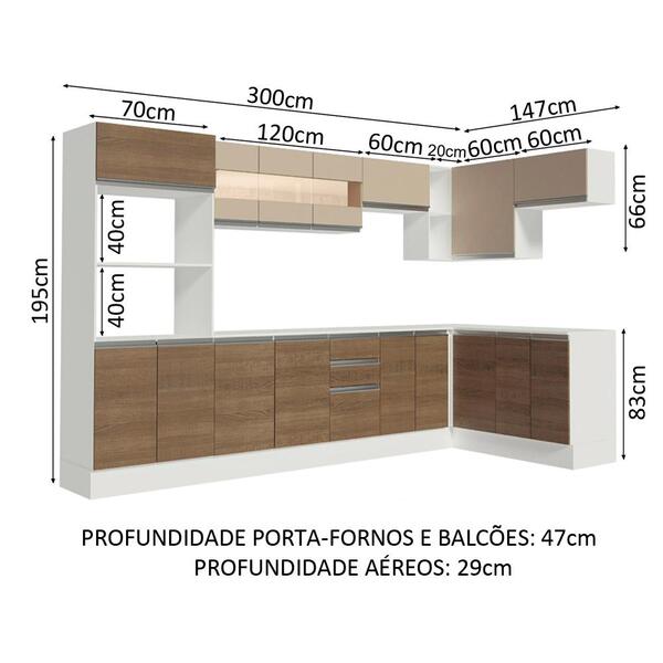 Cozinha Completa 100% Mdf Madesa Smart Modulada De Canto - Imagem 10