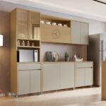 Cozinha Completa 5 Peças 11 Portas 2 Gavetas Condessa 270cm 100% Mdf Carvalho/greige