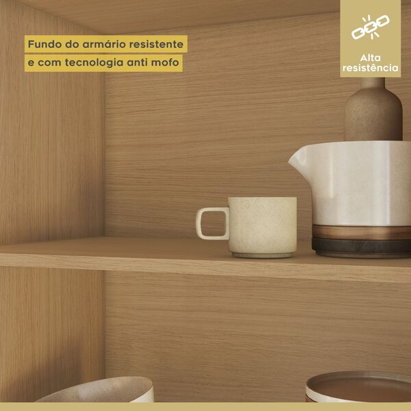 Cozinha Completa 5 Peças 11 Portas 2 Gavetas Condessa 270cm 100% Mdf Carvalho/greige - Imagem 5