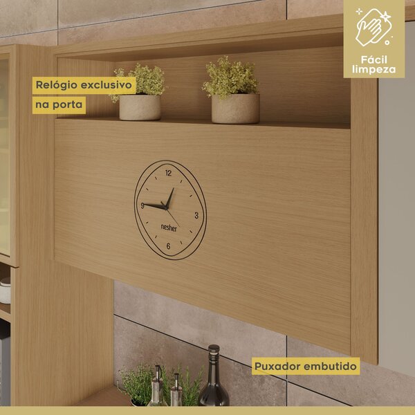 Cozinha Completa 5 Peças 11 Portas 2 Gavetas Condessa 270cm 100% Mdf Carvalho/greige - Imagem 6