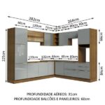 Cozinha Completa Madesa Lux De Canto Com Armário E Balcão - Rustic/cinza - Imagem 9