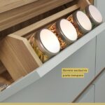 Cozinha Millena 4 Peças Aereo Micro-ondas 100% Mdf Yescasa Nature/verde - Imagem 5