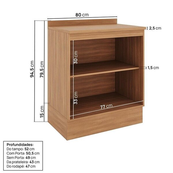 Cozinha Modulada 10 Peças Armários Balcões Torre Quente E Paneleiro Aroeira Cabecasa Madeiraoriginals Cinza 0 (0) - Imagem 6