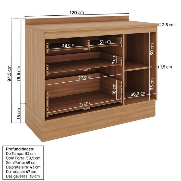 Cozinha Modulada 10 Peças Armários Balcões Torre Quente E Paneleiro Aroeira Cabecasa Madeiraoriginals Cinza 0 (0) - Imagem 7