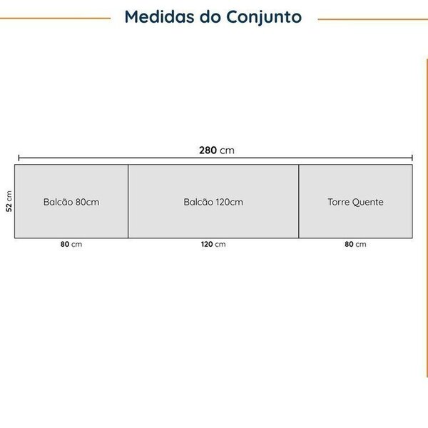 Cozinha Modulada 5 Peças Com Tampo Com Rodapé Ipanema Cabecasa Madeiraoriginals Grafite Trama - Imagem 10