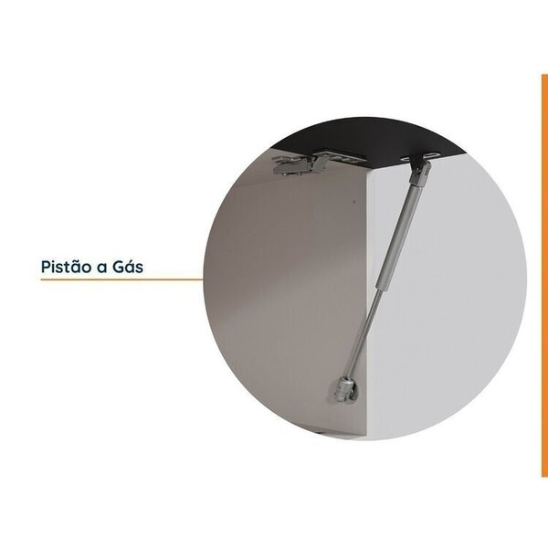 Cozinha Modulada 5 Peças Com Tampo Com Rodapé Ipanema Cabecasa Madeiraoriginals Grafite Trama - Imagem 3