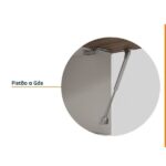 Cozinha Modulada 5 Peças Com Tampo Com Rodapé Ipanema Cabecasa Madeiraoriginals Grafite Trama/ Acácia - Imagem 4