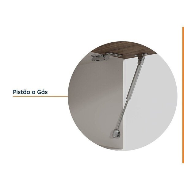 Cozinha Modulada 5 Peças Com Tampo Com Rodapé Ipanema Cabecasa Madeiraoriginals Grafite Trama/ Acácia - Imagem 4