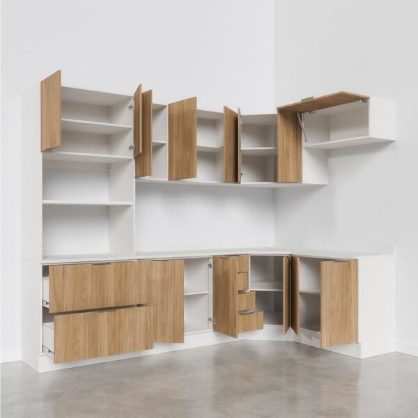 Cozinha Modulada 7 Peças 1 Tampo 3 Aéreos 3 Balcões E Torre Quente Ipanema Cabecasa Madeiraoriginals Acácia - Imagem 6