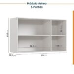 Cozinha Modulada 7 Peças 1 Tampo 3 Aéreos 3 Balcões E Torre Quente Ipanema Cabecasa Madeiraoriginals Verde/amadeirado - Imagem 2