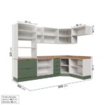 Cozinha Modulada 7 Peças 1 Tampo 3 Aéreos 3 Balcões E Torre Quente Ipanema Cabecasa Madeiraoriginals Verde/amadeirado - Imagem 8