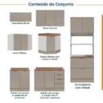 Cozinha Modulada 7 Peças Com Tampo E Rodapé Ipanema Cabecasa Madeiraoriginals Fendi Trama - Imagem 9
