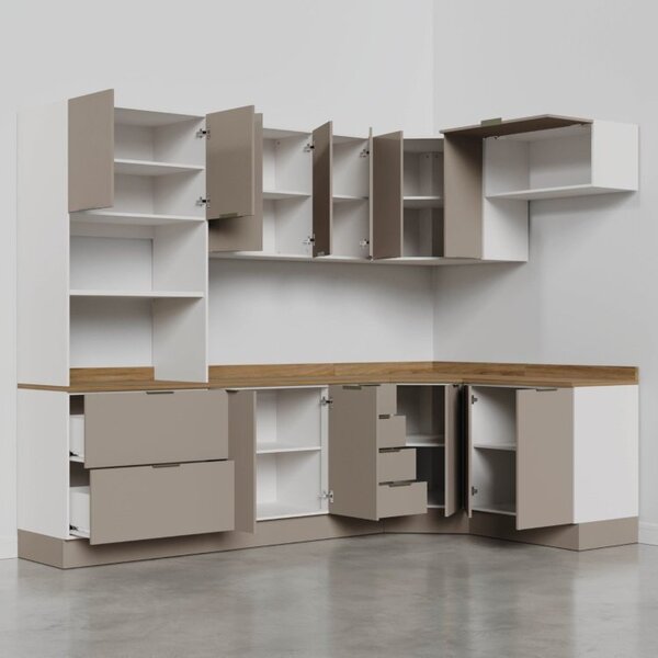 Cozinha Modulada 7 Peças Com Tampo E Rodapé Ipanema Cabecasa Madeiraoriginals Fendi Trama - Imagem 6