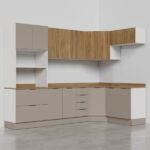 Cozinha Modulada 7 Peças Com Tampo E Rodapé Ipanema Cabecasa Madeiraoriginals Fendi Trama/acácia - Imagem 7