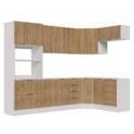 Cozinha Modulada 7 Peças Sem Tampo Com Rodapé Ipanema Cabecasa Madeiraoriginals Acácia - Imagem 6