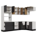 Cozinha Modulada 7 Peças Sem Tampo Com Rodapé Ipanema Cabecasa Madeiraoriginals Grafite Trama/acácia 0 (0) - Imagem 6